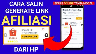 Bisnis online tanpa modal # Cara Generate link afiliasi shopee