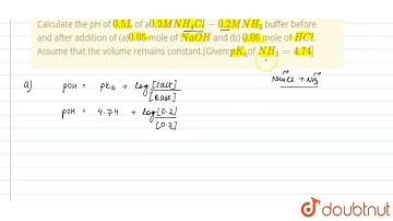 Calculate the pH of 0.5L of a0.2 M NH_(4)Cl-0.2 M NH_(3) buffer before and after addition of (a)...