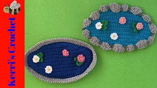 Crochet Pond Tutorial - Crochet Applique Tutorial