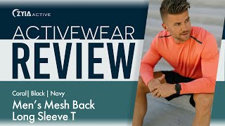 Activewear Review Mens Navy Back Mesh Long Sleeve T