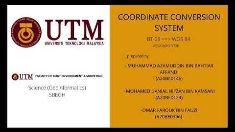 Coordinate Conversion of BT68 to WGS84