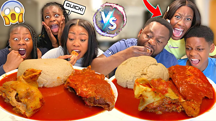 ONE MINUTE RELAY SPEED EATING CHALLENGE ft PEPPER SOUP with FISH | The queens family
