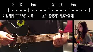 Video thumbnail of "은혜-손경민 쉬운기타코드, 쉬운기타찬양, 특송, 은혜 G코드 기타"