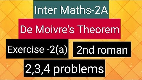 Inter Maths-2A- De moivre