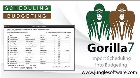 Import Scheduling into Gorilla Budgeting