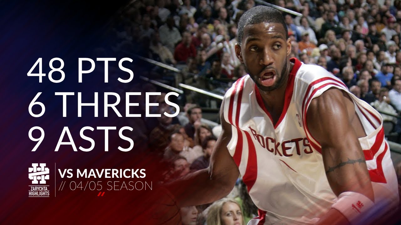 Tracy McGrady 48 pts 6 threes 9 asts vs Mavericks 04/05 season