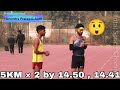 5000m  2 repeation of 1450 and 1441min by narendra pratap singh during workout  coach vishal