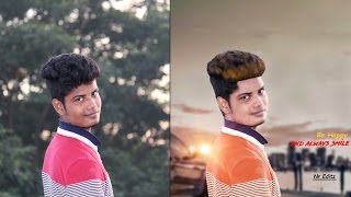 Photoshop Manipulation Tutorial For beginner |  Change Hair Colour, Backround, Effect Light and Font screenshot 2