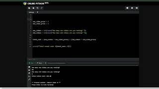 Rental Video Calculator In Python