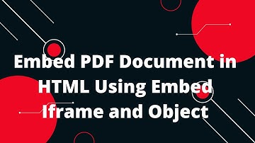 HTML Tutorial in Hindi #23 Embed PDF Document in HTML Using Embed Iframe and Object