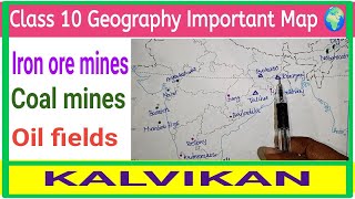 Social Science Minerals and Energy Resources Map in Tamil / Class 10 Social Geography Maps in Tamil
