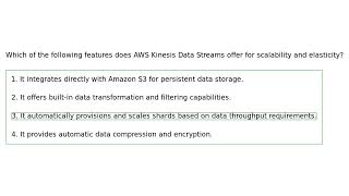 Amazon Kinesis Data Streams - Quiz