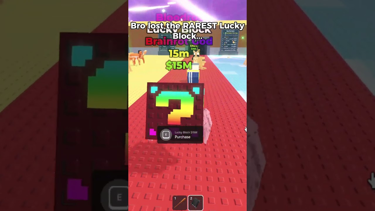 Bro lost the RAREST Lucky Block... #stealabrainrot