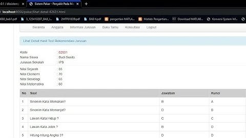 Source Code Aplikasi sistem pakar Rekomendasi Jurusan
