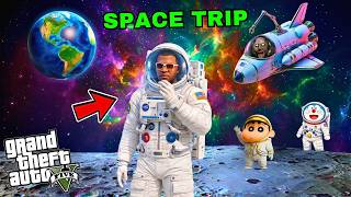 Franklin Going to Space Tour with Friends in GTA 5 | Franklin Went On A Rocket Trip