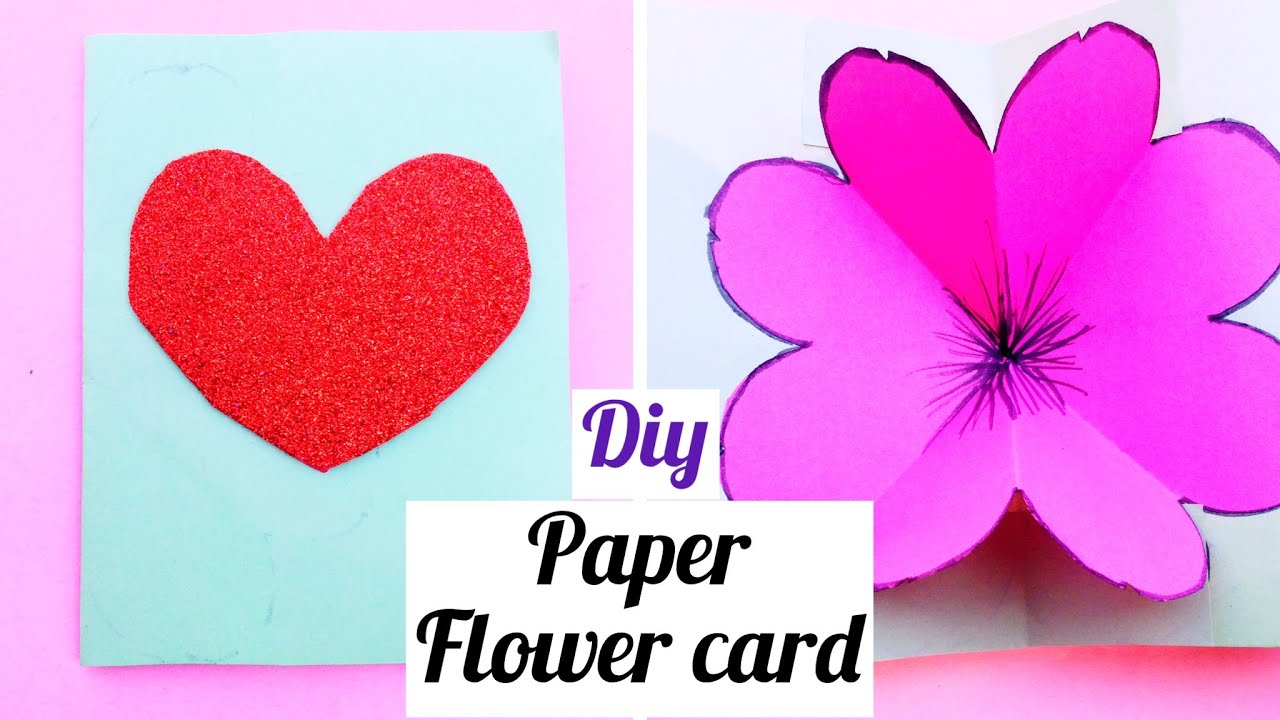 How To Make DIY Paper Flower Card Pop Up Flower Card Easy Crafts For Kids YouTube