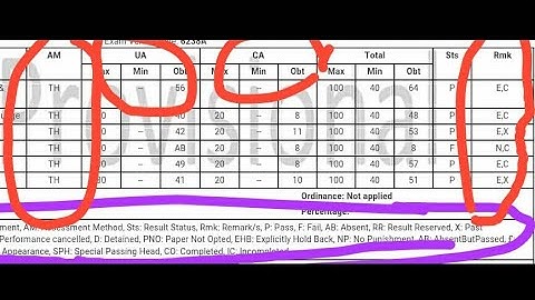 YCMOU result codes T/ATKT /P/F/AB NC EC EX etc Copy Case /pass in all subject but showing fail