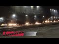 [4K] Loram Rail Grinder Shooting Sparks at Night!