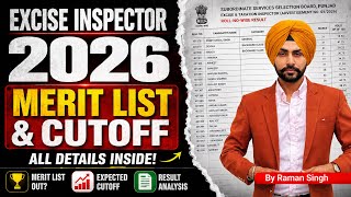PSSSB EXCISE INSPECTOR 2026 RESULT | MERIT | EXPECTED CUTOFF with FACTS | 