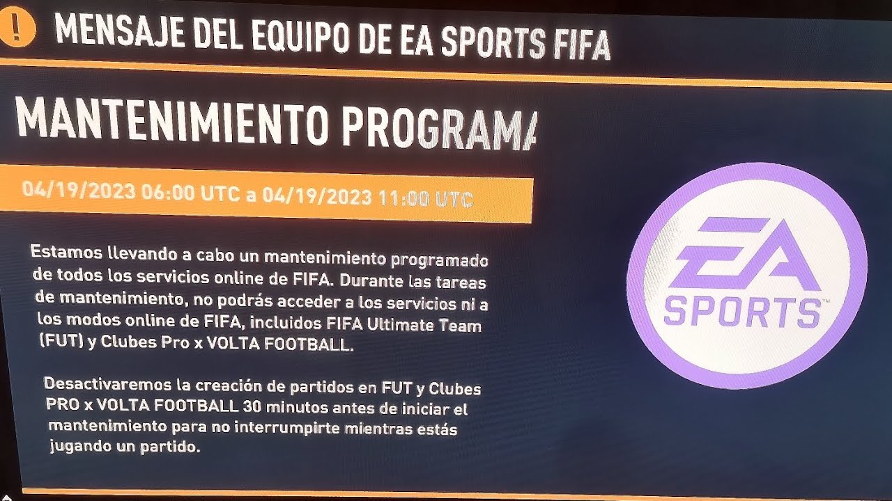 FIFA 23: quizá no puedas acceder a los servidores de EA debido a un  mantenimiento