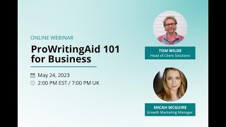 ProWritingAid 101 for Business May 2023