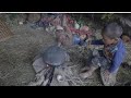 Working hard for farming domestic animals || Village life