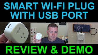 Smart Wi-Fi Plug plus USB Port for Alexa Google Home Automation by Vodool Review Demo screenshot 5