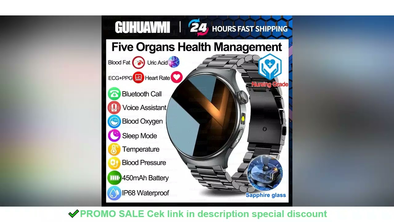 Nursing Grade Health Smartwatches For Men Women Precision Detection Heart Rate Blood Fats Uric Acid