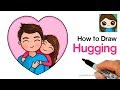 How to Draw Hugging Dad Easy