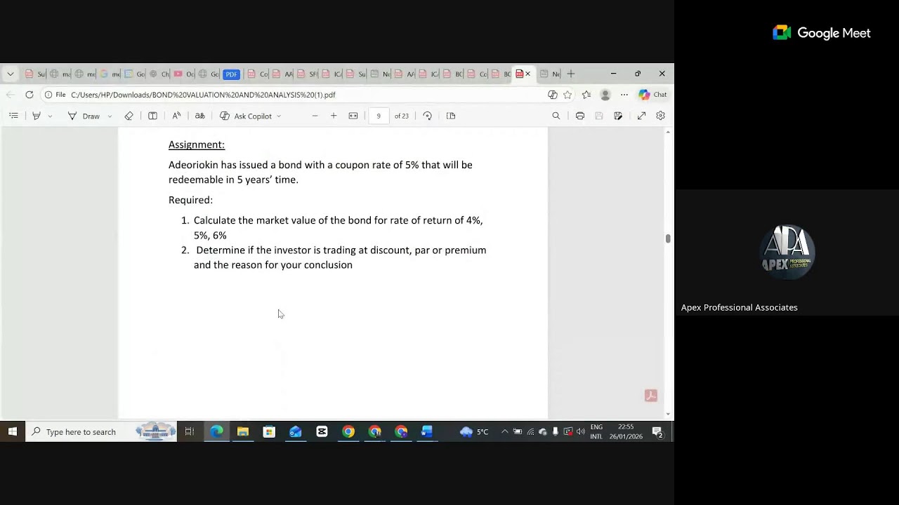 SFM - BOND VALUATION & ANALYSIS