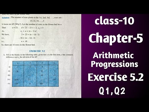 Cbse Class 10 Maths Exercise 5.2 Q1 and Q2 ncert solution | Arithmetic ...