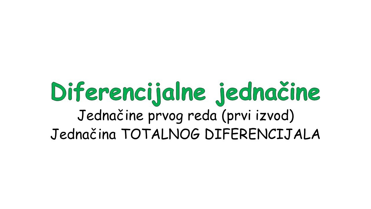 Diferencijalne jednačine - totalni diferencijal 1 | Enginist Show Ep. 69