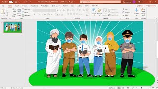 GRATIS DOWNLOAD | Template PPT Desain Flat Ilustrasi Karakter EDITABLE POWERPOINT