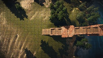 Ansel Battlemap - Gridded - Bridge end W3