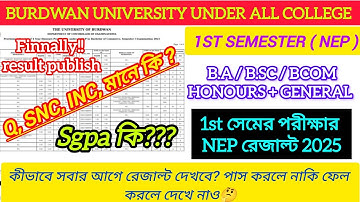 Burdwan University 1st sem result publish 2025 || 1st sem result publish 2025 bardhaman university