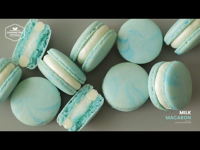 촉촉한 우유 크림이 듬뿍~ 우유 마카롱 만들기 : Milk Macaron Recipe | Cooking tree