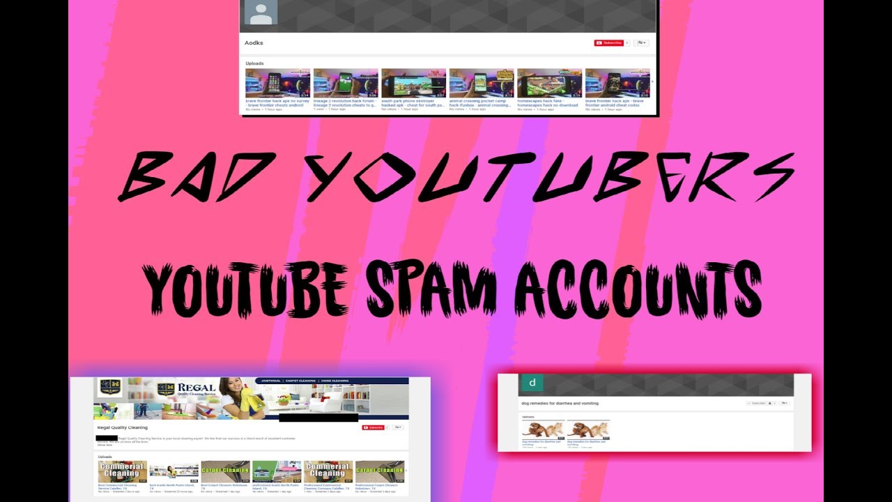 Bad Youtubers Youtube Spam Accounts By Slayercoon - the roblox spambots have evolved youtube