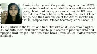 India US sign defence pact BECA - Why BECA is important for India US defence relations #UPSC #IAS