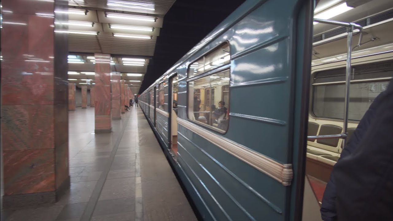 Russia, Moscow, metro ride from Печатники to Кожуховская