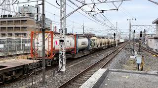 JR貨物EF210形100番台161号機+コキ20両が西船橋駅を通過するシーン (1094レ) 2025.4.25.14:46