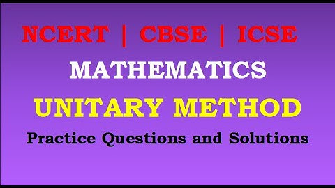 MATHS | Unitary Method | CBSE | NCERT | English #funlearnpro