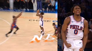 Tyrese Maxey hits INSANE logo 3 to force OT vs Knicks and keep 76ers season alive 😱