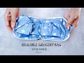 Christmas Gift Idea┃DIY REUSABLE GROCERY BAG with zipper┃ Foldable Shopping Bag