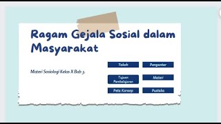 Materi Sosiologi Kelas X  Bab 3  Ragam Gejala Sosial dalam Masyarakat
