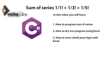 Calculate sum of series in c# 1/1! + 1/3!  + 1/5! + Dry run (Trace table)  using excel