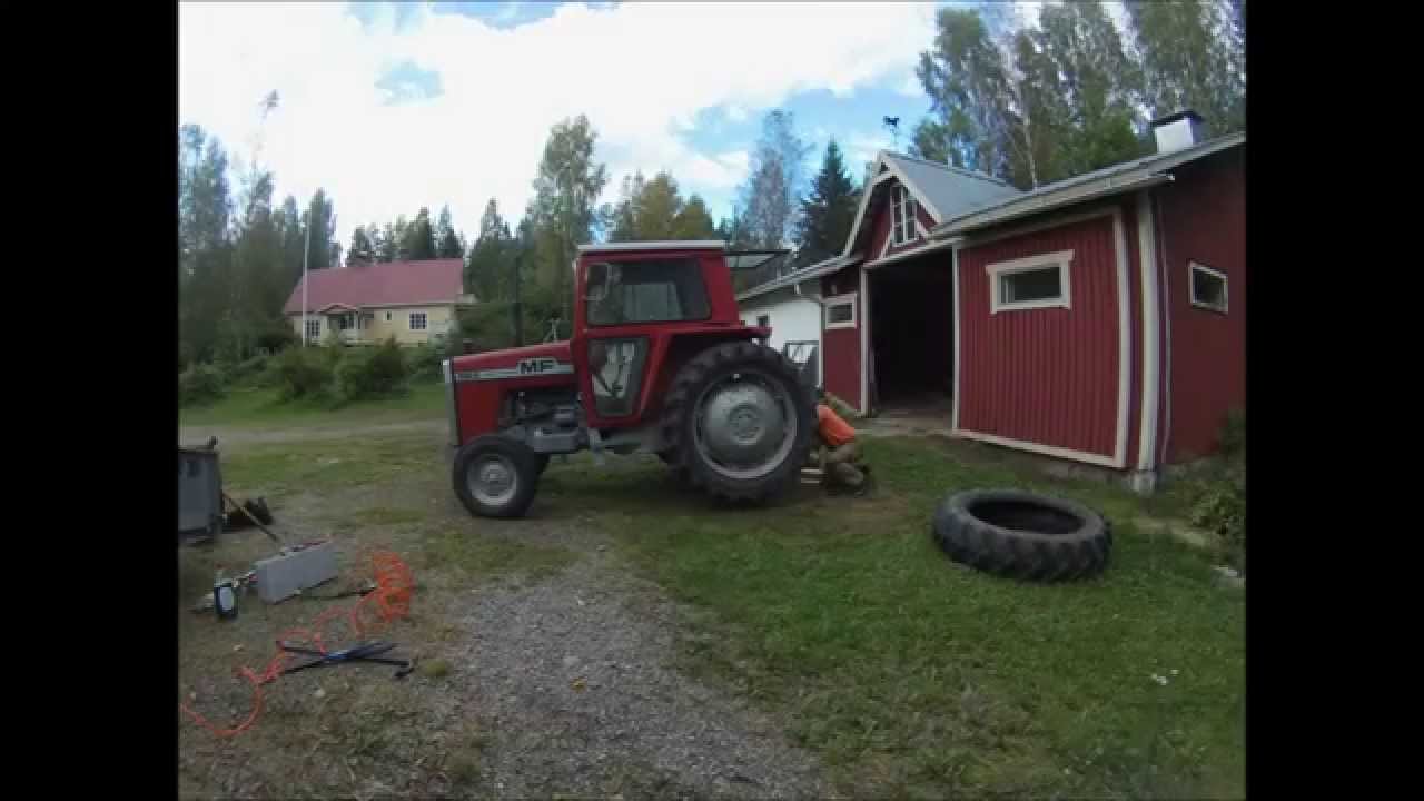 traktorin renkaan paikkaus