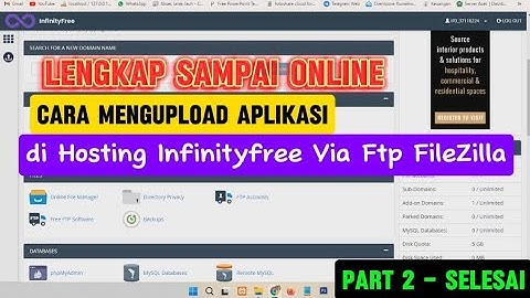 Upload dan Daftar Hosting Aplikasi di infinityfree sampai online 2024 Via Ftp FileZilla