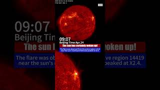 Powerful solar flare clearly captured by #china 's Fengyun-4C satellite #fyp #space #fireblast #sun