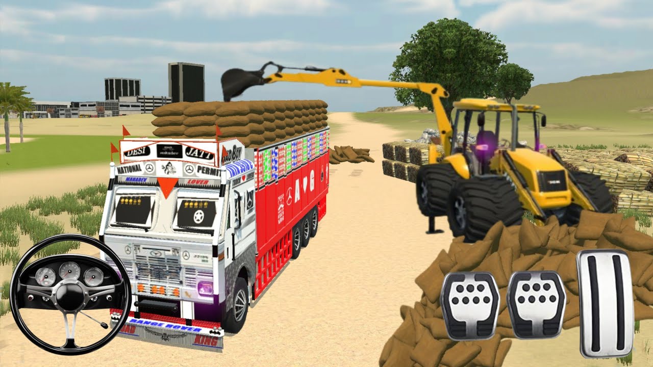 Drive JCB and loaded stone 🪨 in truck 3 unloading From truck 4x4 offroad prat-247/#gamingvideos
