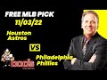 MLB Picks and Predictions - Houston Astros vs Philadelphia Phillies, 11/3/22 Free Best Bets & Odds